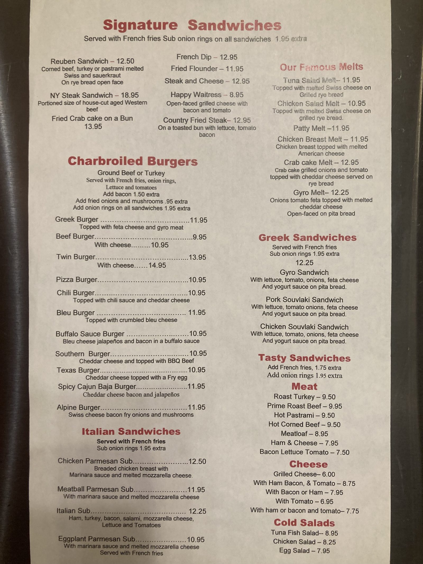 Explore Our Delicious Menus City Diner Restaurant